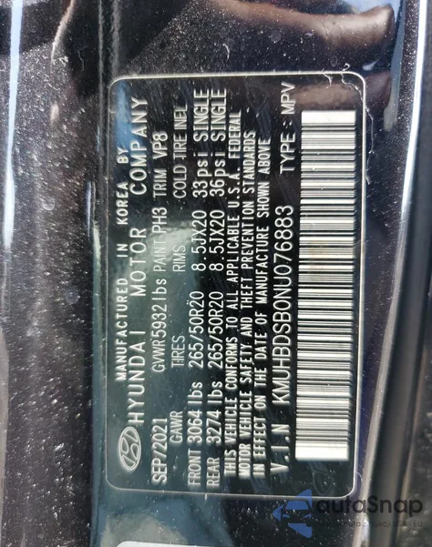 2022 Genesis Gv80 Base из США, поврежденный, VIN KMUHBDSB0NU076883